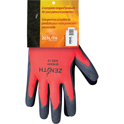 Gants enduits de latex de caoutchouc naturel, 10, R&ecirc;vetement Latex de caoutchouc, Calibre 13, Enveloppe en Polyester Chandler Sales