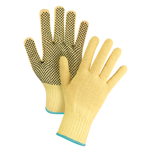 Gants tricot&eacute;s sans couture &agrave; pois, Taille T-Grand/10, Calibre 7, Rev&ecirc;tement PVC, Enveloppe en Kevlar, ASTM ANSI niveau A2/EN 388 niveau 3 Chandler Sales
