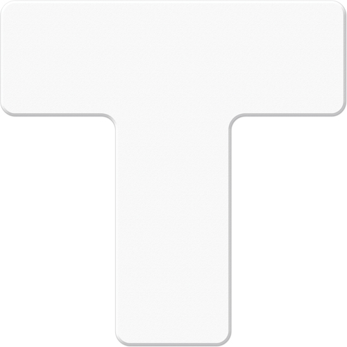Armor Stripe Lean/5S Markers, T, 6" L x 6" W, White, Plastic Chandler Sales