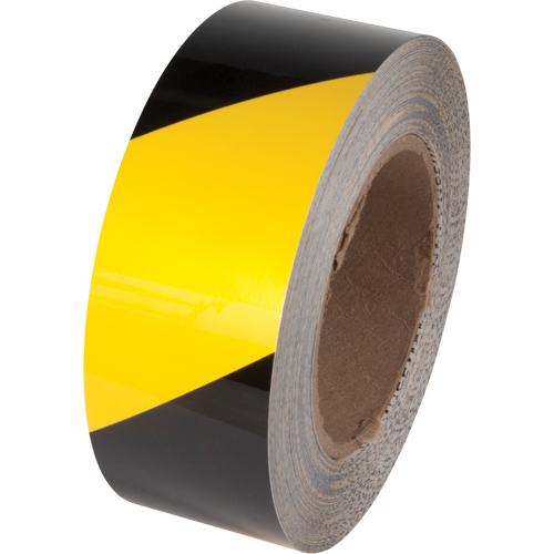 Ruban de marquage pour plancher Tuff Mark, 3" x 100', Polyester, Noir et jaune Chandler Sales