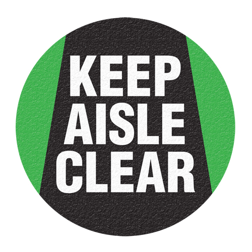 "Keep Aisle Clear" Floor Sign, Adhesive, English with Pictogram Chandler Sales