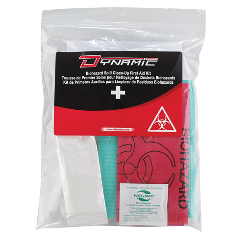 Trousse de premiers soins pour nettoyage de biorisques Dynamic, Dispositif m&eacute;dical Classe 1, Sac en plastique refermable Chandler Sales
