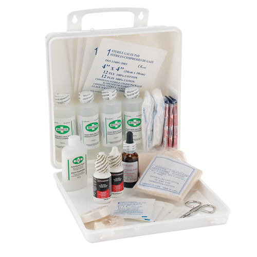 Trousse de premiers soins des brûlures pour soudeurs Dynamic, Dispositif m&eacute;dical Classe 1, Boîte en plastique Chandler Sales