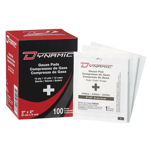 Gaze Dynamic, Tampon, 2" lo x 2" la, St&eacute;rile, Dispositif m&eacute;dical Classe 1 Chandler Sales