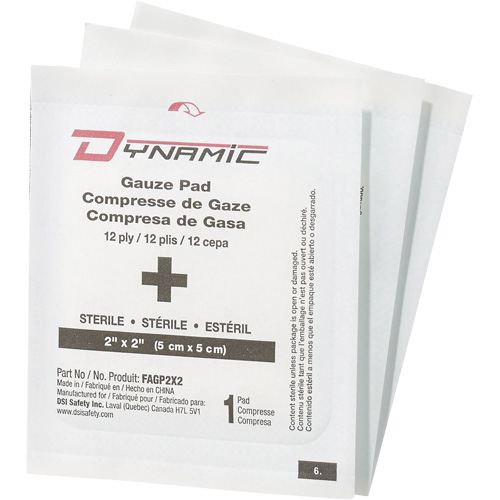 Dynamic Gauze, Pad, 2" L x 2" W, Sterile, Medical Device Class 1 Chandler Sales