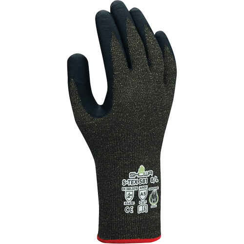 Gants r&eacute;sistants aux coupures S-TEX 581, Taille 6/Petit, Calibre 13, Rev&ecirc;tement Mousse de nitrile, Enveloppe en Acier inoxydable/Kevlar, ANSI/ISEA 105 niveau 5/EN 388 niveau E Chandler Sales