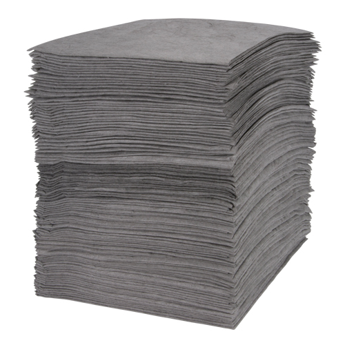 Feuilles absorbantes souffl&eacute;es de premi&egrave;re qualit&eacute;, Universel, 15" x 18", 30 gal. d'absorption Chandler Sales