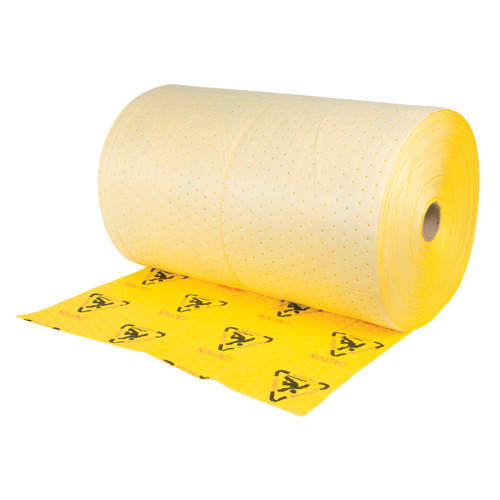 Rouleaux d'avertissement de premi&egrave;re qualit&eacute; - absorbants haute visibilit&eacute;, Lourd, 150' lo x 30" la, Absorption 57 gal. Chandler Sales
