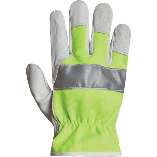 Gants de conducteur haute visibilit&eacute; avec bandes r&eacute;fl&eacute;chissantes Endura, 2T-Grand, Paume en Cuir fleur de ch&egrave;vre Chandler Sales