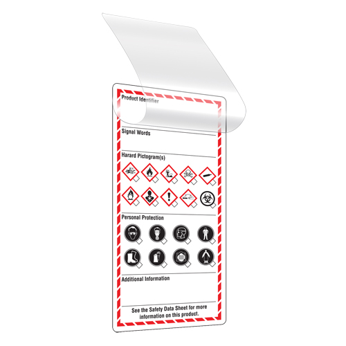 &eacute;tiquettes auto-plastifiantes pour le milieu de travail, Papier cartonn&eacute;, 3" la x 6" h, Anglais Chandler Sales
