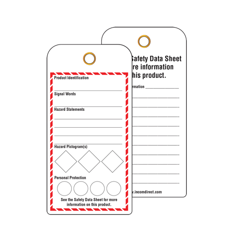 GHS Workplace Tags, Cardstock, 3" W x 6" H, English Chandler Sales