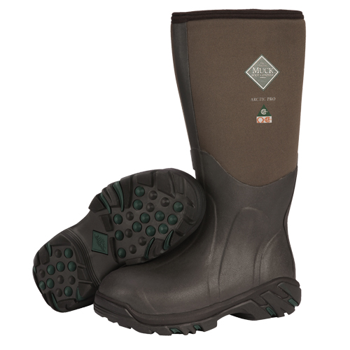Bottes de travail pour les conditions extr&ecirc;mes Arctic Pro, Caoutchouc, Embout Acier, Pointure 8, Semelle R&eacute;sistant aux perforations Chandler Sales