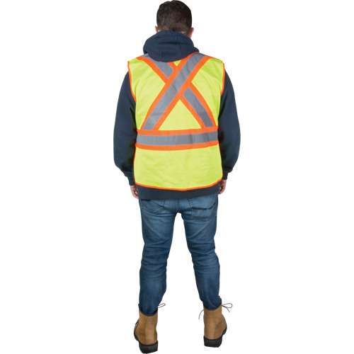 Veste d'arpenteur r&eacute;sistante aux flammes, Jaune lime haute visibilit&eacute;, Moyen, Polyester Chandler Sales