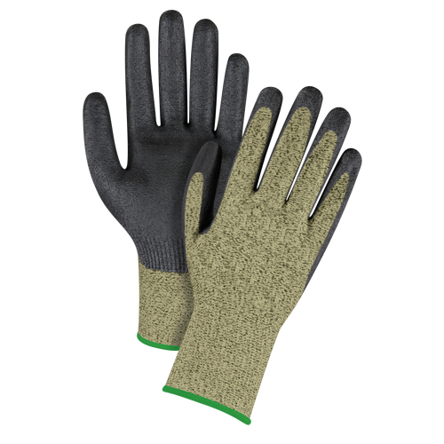 Black & Yellow Seamless Stretch Cut-Resistant Gloves, Size Medium/8, 13 Gauge, Foam Nitrile Coated, Aramid Shell, ASTM ANSI Level A6 Chandler Sales