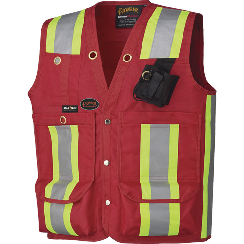 695 Surveyor's / Supervisor's Safety Vest, Red, X-Large, Polyester Chandler Sales
