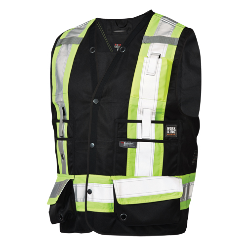 Surveyor Safety Vest, Black, Large, Polyester Chandler Sales