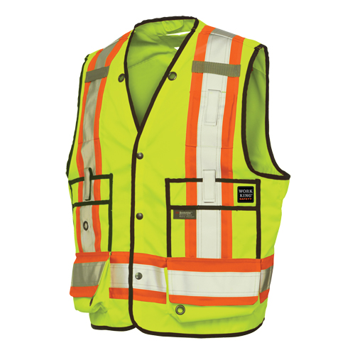 Surveyor Safety Vest, High Visibility Lime-Yellow, X-Large, Polyester Chandler Sales