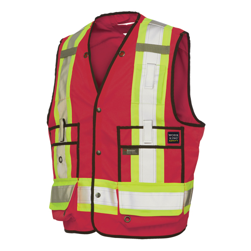 Veste de s&eacute;curit&eacute; pour arpenteur, Rouge, Grand, Polyester Chandler Sales