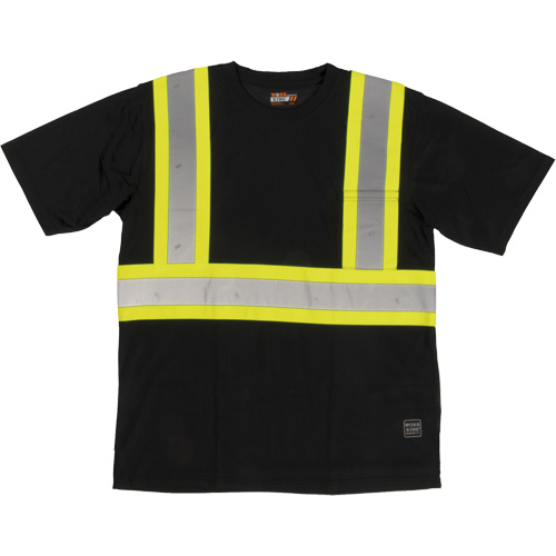 Short-Sleeved Safety T-Shirt with Pocket, Polyester, Large, Black Chandler Sales