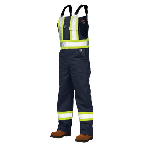 Unlined Safety Overalls, Poly-Cotton, Large, Navy Blue Chandler Sales