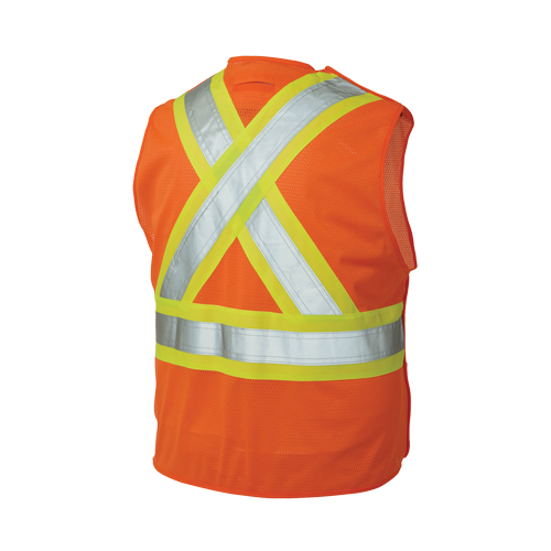 5-Point Tearaway Safety Vest, High Visibility Orange, Large/X-Large, Polyester Chandler Sales