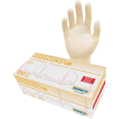 Gants jetables, Moyen, Latex, 4 mils, Sans poudre, Naturel, Classe 2 Chandler Sales