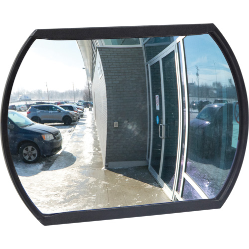 Miroir convexe rectangulaire/rond avec support, 12" h x 18" la, Int&eacute;rieur/Ext&eacute;rieur Chandler Sales