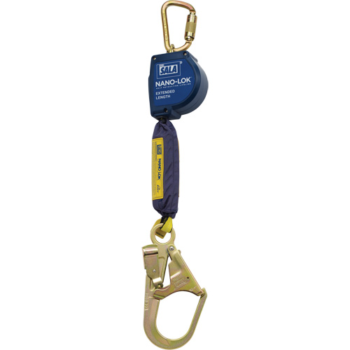 Nano-Lok Extended Length Self-Retracting Lifeline, 9', Polyester/Web, Swivel Chandler Sales