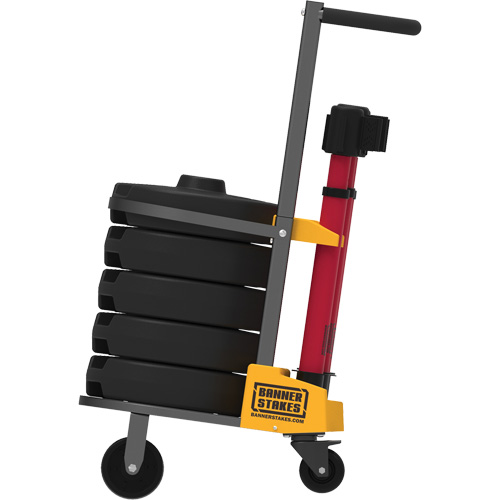 PLUS Barrier Post Cart Kit, 75' L, Metal, Red Chandler Sales