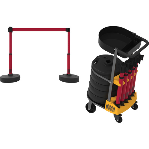 Chariot de transport avec plateau pour barri&egrave;re PLUS, 75' lo, M&eacute;tal, Jaune Chandler Sales