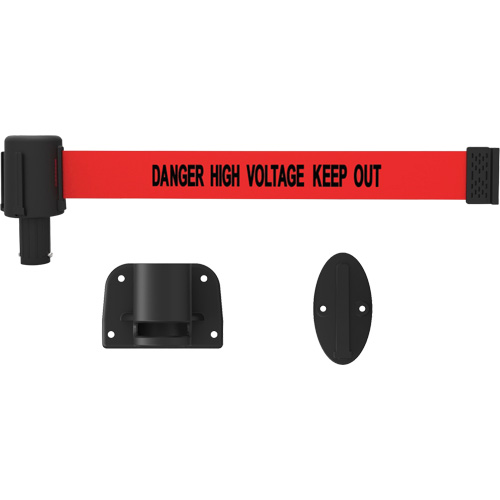 Syst&egrave;me de montage mural pour barri&egrave;re PLUS, Plastique, Fixation par vis, 15', Ruban Rouge Chandler Sales