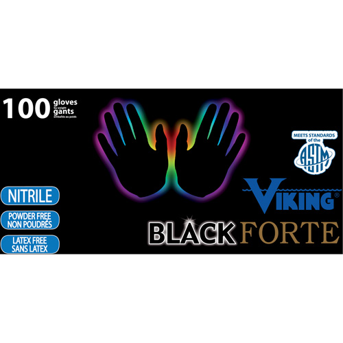 34605 Forte Disposable Gloves, Small, Nitrile, 6-mil, Powder-Free, Black Chandler Sales