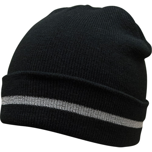 Knit Hat with Silver Reflective Stripe, One Size, Black Chandler Sales