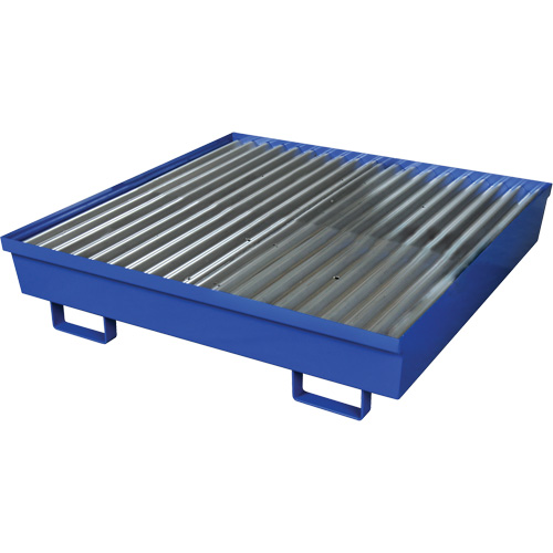 Palette de confinement des d&eacute;versements en acier, Capacit&eacute; de d&eacute;versement 92 gal. US, 54" x 54,25" x 12" Chandler Sales