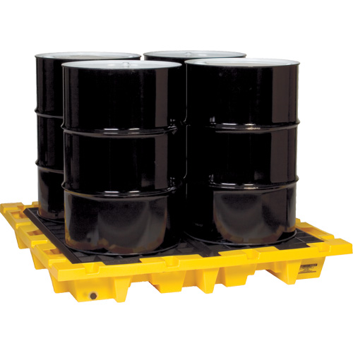Spill Containment Pallet, 66 US gal. Spill Capacity, 58.5" x 58.5" x 7.75" Chandler Sales