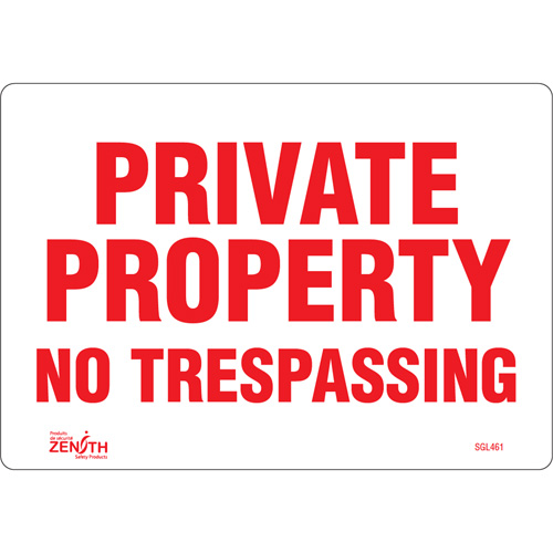 "Private Property" Sign, 7" x 10", Vinyl, English Chandler Sales