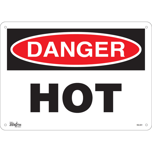 Enseigne Danger Hot, 10" x 14", Plastique, Anglais Chandler Sales