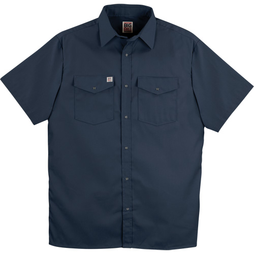 Chemise de travail &agrave; manches courtes en tissu crois&eacute; avec boutons-pression, Hommes, Moyen (grande taille), Bleu marin Chandler Sales