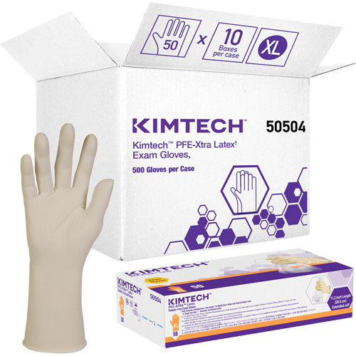 Kimtech XTRA-PFE Medical Gloves, X-Large, Latex, 6-mil, Powder-Free, White, Class 2 Chandler Sales