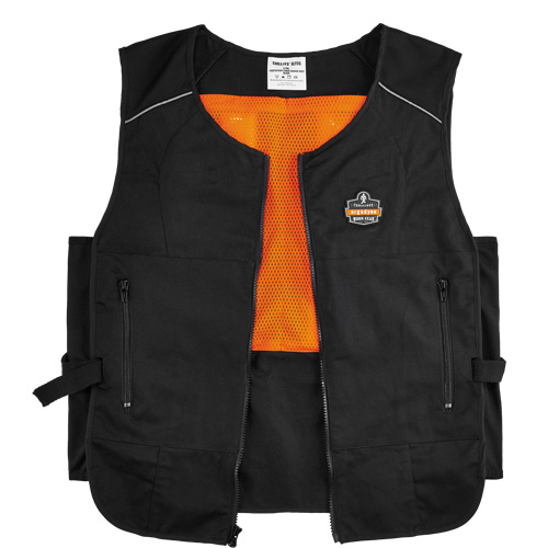 Veste de refroidissement &agrave; changement de phase l&eacute;g&egrave;re avec sachets 6260 Chill-Its, Petit/Moyen, Noir Chandler Sales