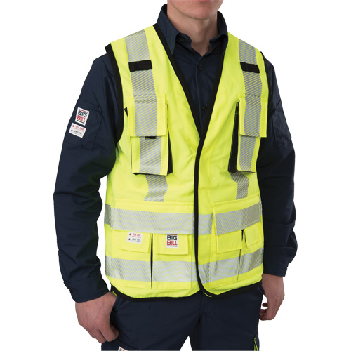 Veste antid&eacute;chirure pour arpenteur, Jaune lime haute visibilit&eacute;, Petit, Polyester Chandler Sales