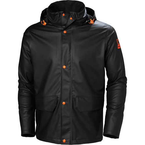 Gale Rain Jacket, Polyester/Polyurethane, Large, Black Chandler Sales