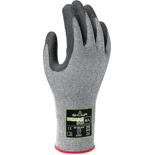 346 Cut Resistant Gloves, Size 6/Small, 13 Gauge, Rubber Latex Coated, HPPE Shell, ANSI/ISEA 105 Level 3/EN 388 Level C Chandler Sales