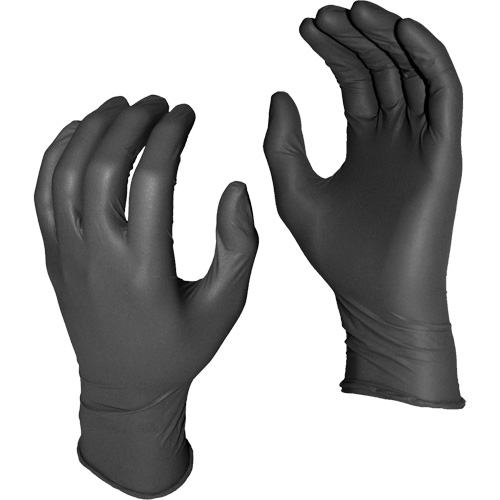 Gants jetables Grease Monkey, Moyen, Nitrile, 5 mils, Sans poudre, Noir Chandler Sales