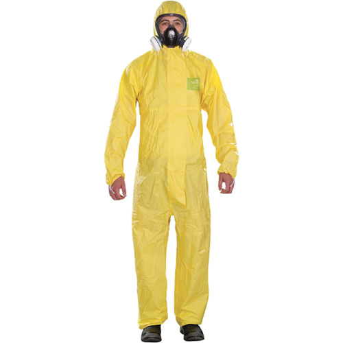 Combinaisons jetables pour usage mod&eacute;r&eacute; Microchem, Petit, Jaune, Polypropyl&egrave;ne Chandler Sales