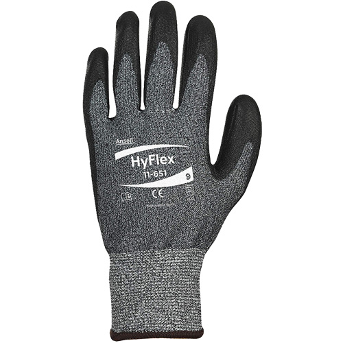 HyFlex&reg; 11-651 Palm Coated Gloves, 6, 13 Gauge, Polyurethane Coated, ASTM ANSI Level A4/ASTM ANSI Level A6/EN 388 Level C Chandler Sales