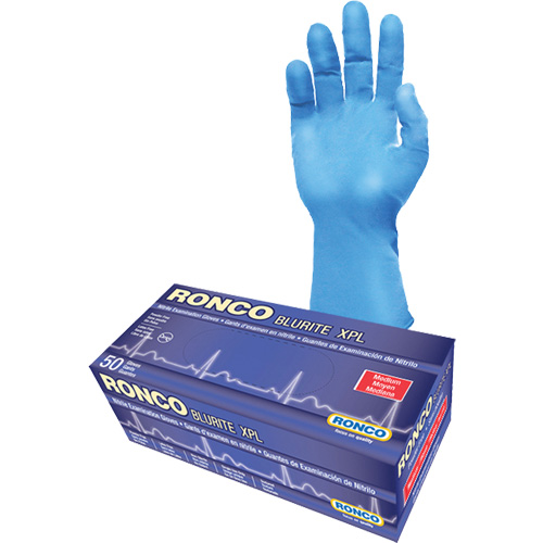 Gants d'examen BLURITE XPL, Petit, Nitrile, 8 mils, Sans poudre, Bleu, Classe 2 Chandler Sales