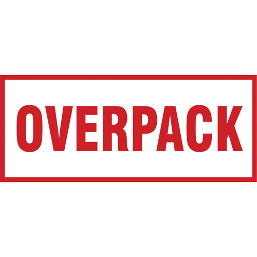 &eacute;tiquette de manutention Overpack, 6" lo x 2-1/2" la, Rouge/blanc Chandler Sales