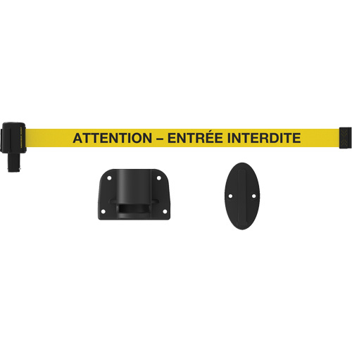 Syst&egrave;me de montage mural pour barri&egrave;re PLUS, Plastique, Fixation par vis, 15', Ruban Jaune Chandler Sales