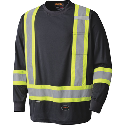 6997 Long Sleeved Safety Shirt, Polyester, X-Small, Black Chandler Sales